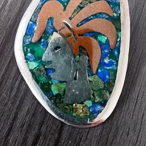 Silver Indian head pin/pendant vintage